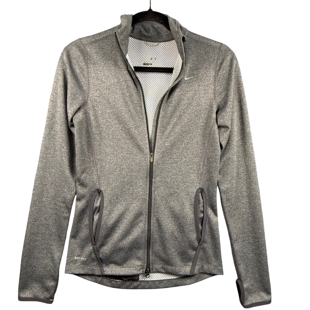 Nike Dri Fit XS Full Zip Retro Athletic Track Running Jacket Thumbholes Fitness